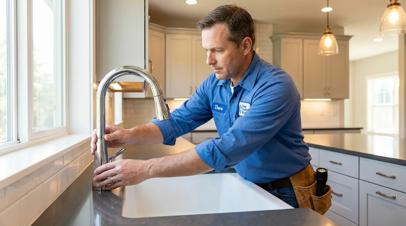Kitchen faucet installation by Johns Plumbing LLC in Bethany